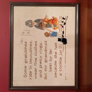 Vintage Embroidery Piece, Framed